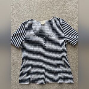 Sezane Top in Size L Blue and White Strips